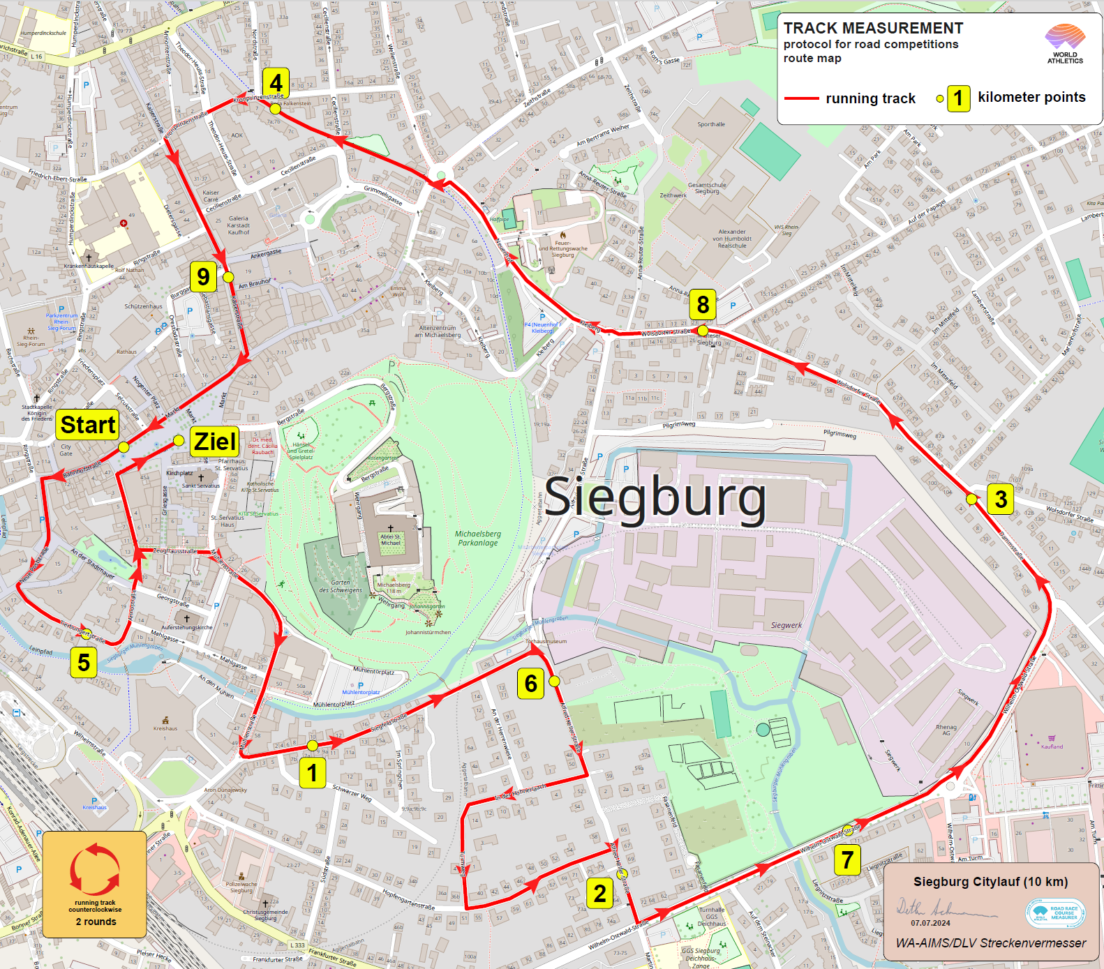Strecke 10 KM